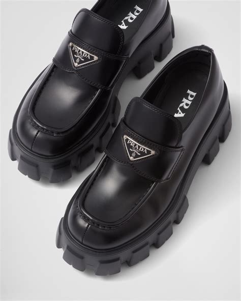 prada black loafer|prada monolith loafers women's.